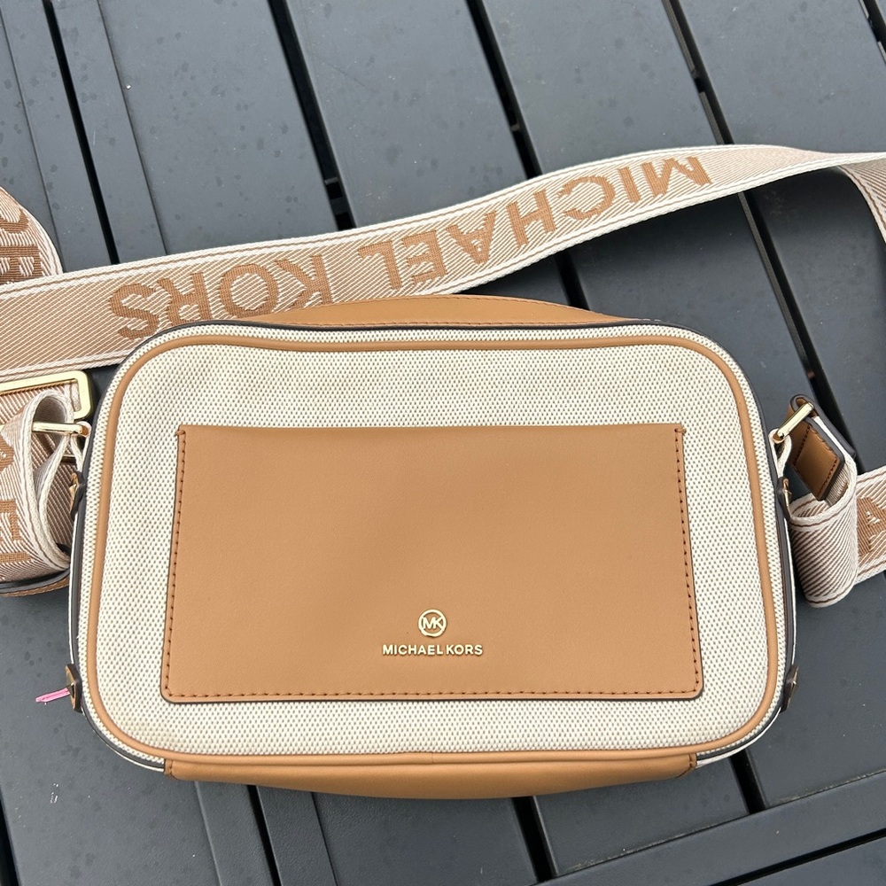 Michael Kors Brown and Cream Crossbody Bag
